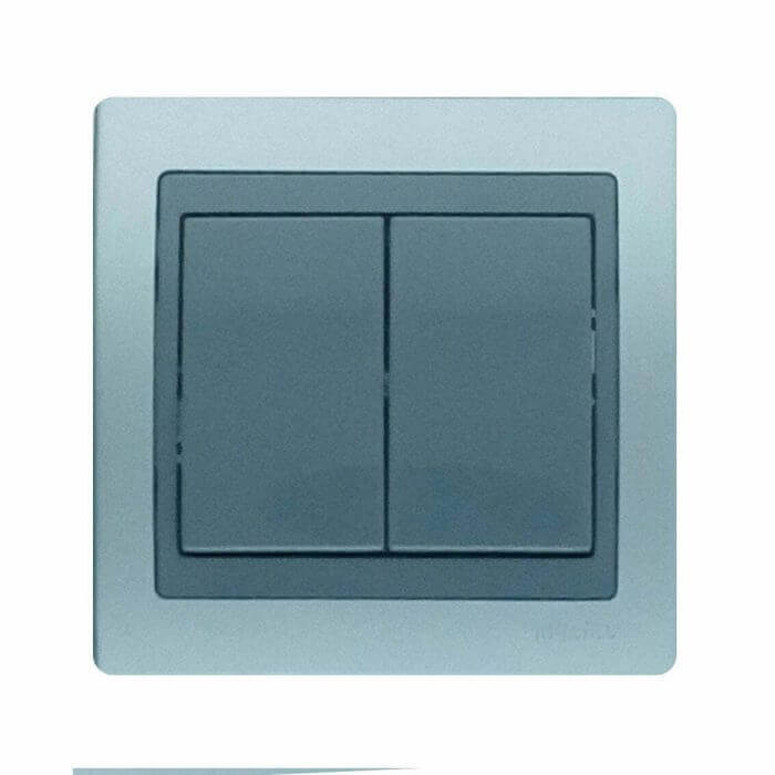 DOUBLE VA & VIENT GRIS ARGENT JADE+PLAQUE - INTERRUPTEUR ET PRISE - Mr Bricolage : Outillage, Jardinage, Animalerie, Electricité