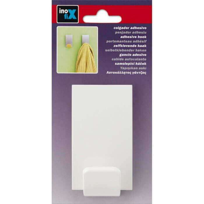 PORTE MANTEAU RECTANGULAIRE ADHESIF BLANC - DRESSING - Mr Bricolage : Outillage, Jardinage, Animalerie, Electricité