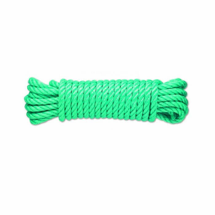 CORDE EN POLYPROPYLÈNE TORSADEE 1,5T DIAMÈTRE 10MM LONGUEUR 7,5 MÈTRES VERT - CORDES ET FICELLE - Mr Bricolage : Outillage, Jardinage, Animalerie, Electricité