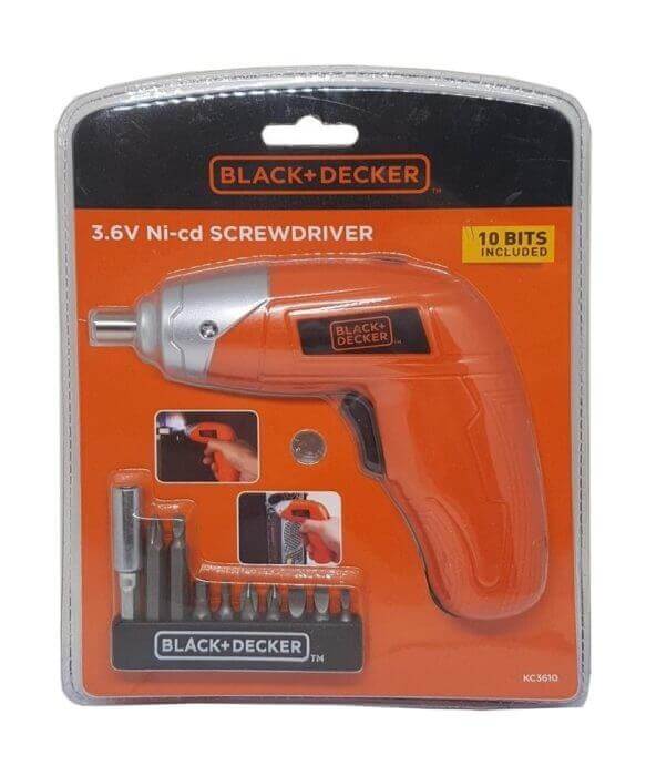 TOURNEVIS SANS FIL 3,6 VOLTS AVEC 10 EMBOUTS  BLACK&DECKER - Electroportatif - Mr Bricolage : Outillage, Jardinage, Animalerie, Electricité