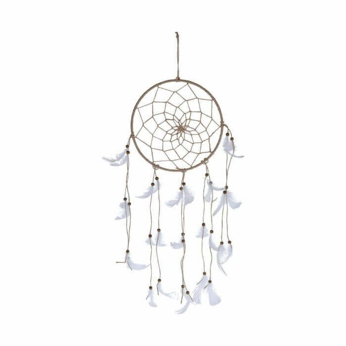 DREAM CATCHER JUTE. TAILLE: 230X5X700MM. DIAMETRE 24CM AVEC DE VRAIES PLUMES ET PERLES - ACCESSOIRES DE DECORATION - Mr Bricolage : Outillage, Jardinage, Animalerie, Electricité