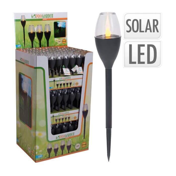 LAMPE SOLAIRE NOIR 37 CM - LUMINAIRE JARDIN - Mr Bricolage : Outillage, Jardinage, Animalerie, Electricité