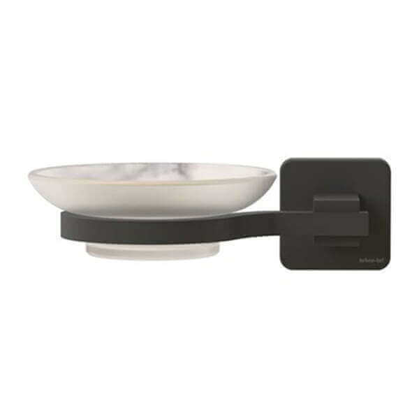 PORTE-SAVON ALUMINIUM AVEC ASSIETTE EN VERRE- NOIR MAT 16 X 5 X1 1 CM - ACCESSOIRE A FIXER ET A POSER SALLE DE BAIN - Mr Bricolage : Outillage, Jardinage, Animalerie, Electricité