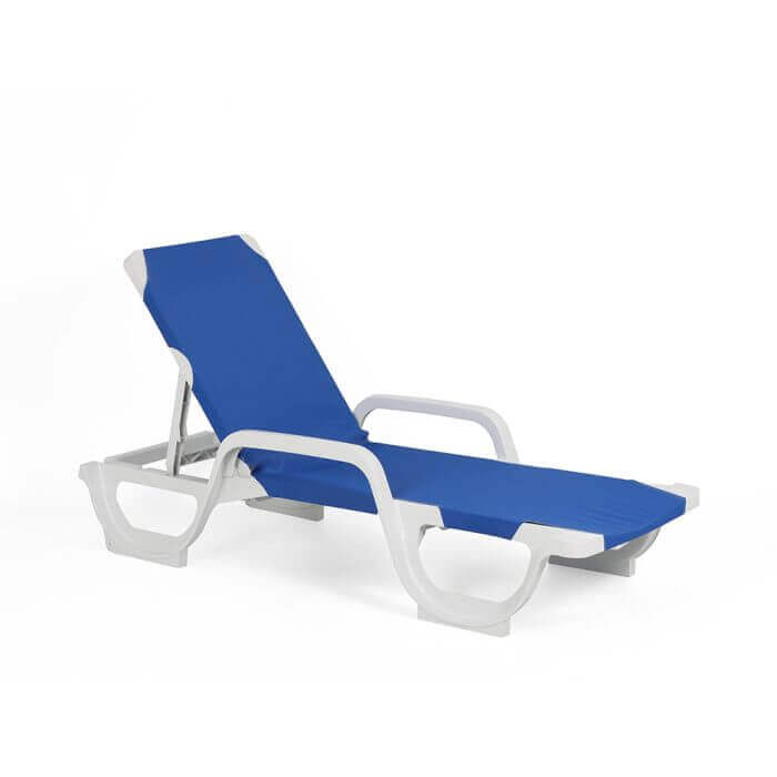 BAIN DE SOLEIL AVEC STRUCTURE EN PLASTIQUE BLANC ET TISSU TEXTILÈNE BLEU - CAMPING ET ACCESSOIRES - Mr Bricolage : Outillage, Jardinage, Animalerie, Electricité