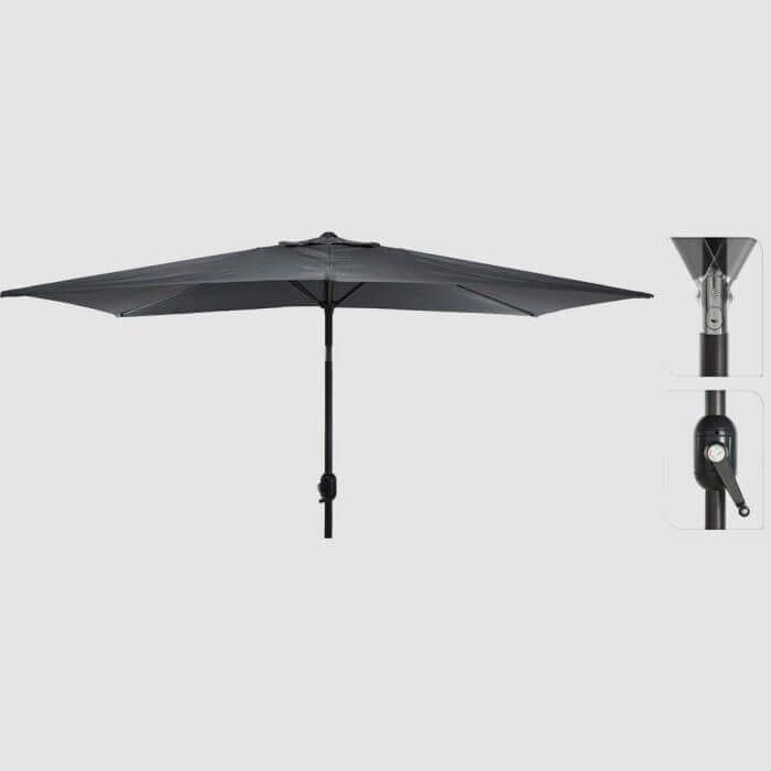 PARASOL GRIS EN POLYSTER - PARASOL ET TONNELLE - Mr Bricolage : Outillage, Jardinage, Animalerie, Electricité