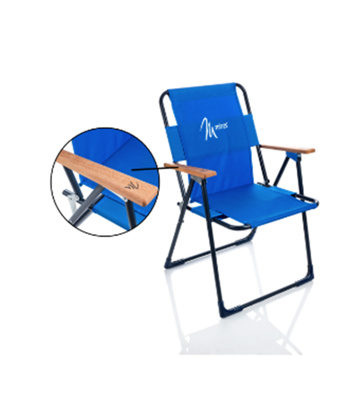 CHAISE CAMPING PLIABLE METAL SAX BLEU