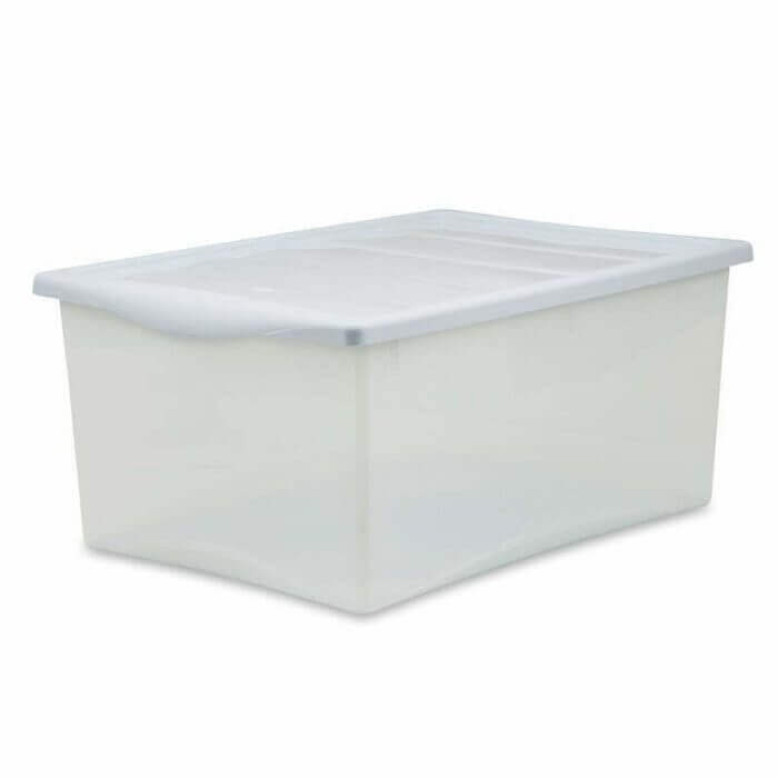 BOX DE RANGEMENT TAILLE GRANDE 55 X 39X 25 CM BLANC - BOITE DE RANGEMENT - Mr Bricolage : Outillage, Jardinage, Animalerie, Electricité