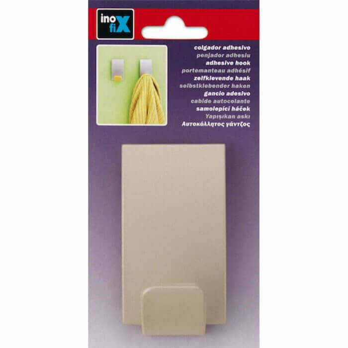 PORTE MANTEAU RECTANGULAIRE ADHESIF BEIGE - DRESSING - Mr Bricolage : Outillage, Jardinage, Animalerie, Electricité