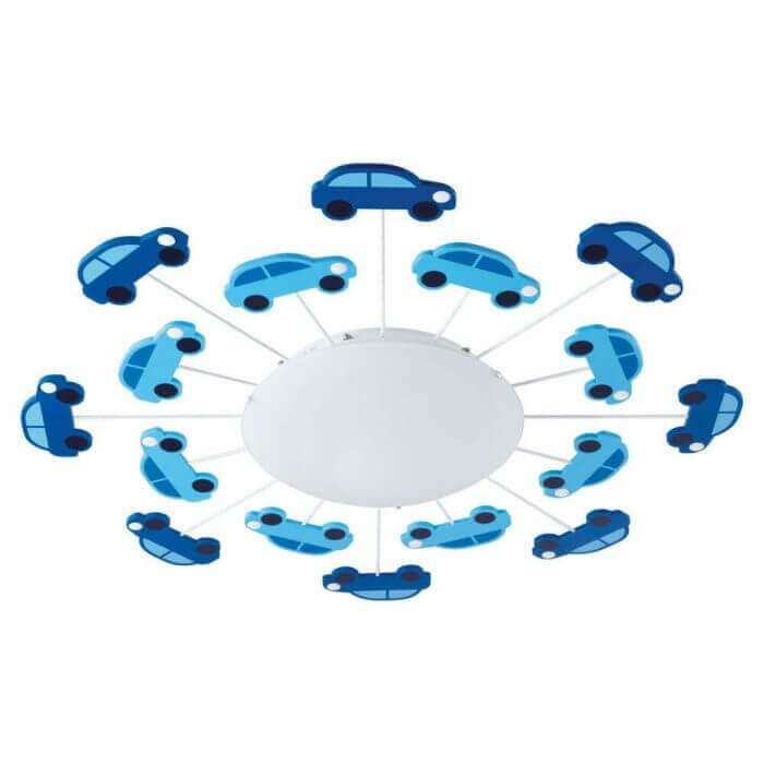 PLAFONNIER E27 60W BLEU, BLANC DIAMÈTRE 630MM VIKI 1 - LUMINAIRE INTÉRIEUR - Mr Bricolage : Outillage, Jardinage, Animalerie, Electricité