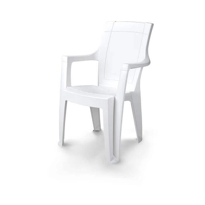 FAUTEUIL DALILA MONOBLOC HAUT BLANC - SALON DE JARDIN ET TABLE ET CHAISE - Mr Bricolage : Outillage, Jardinage, Animalerie, Electricité